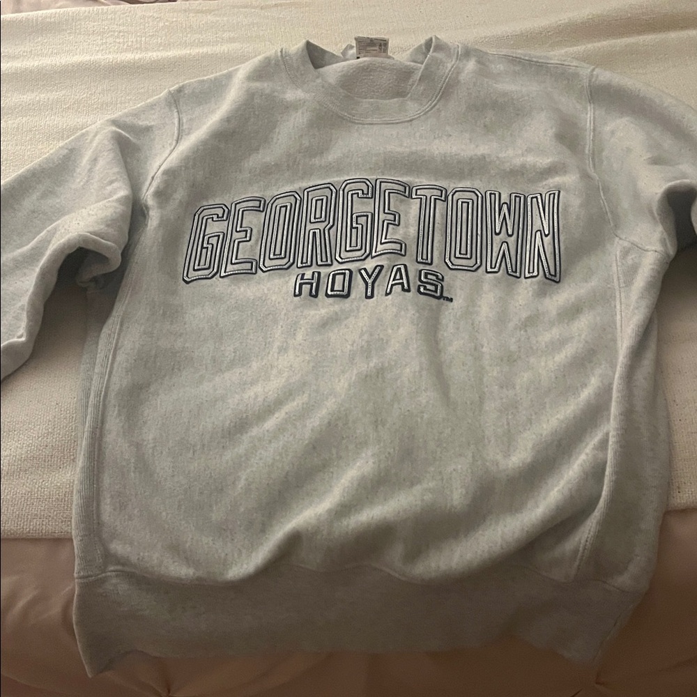 Champion Gray Georgetown Hoyas Crewneck Sweater